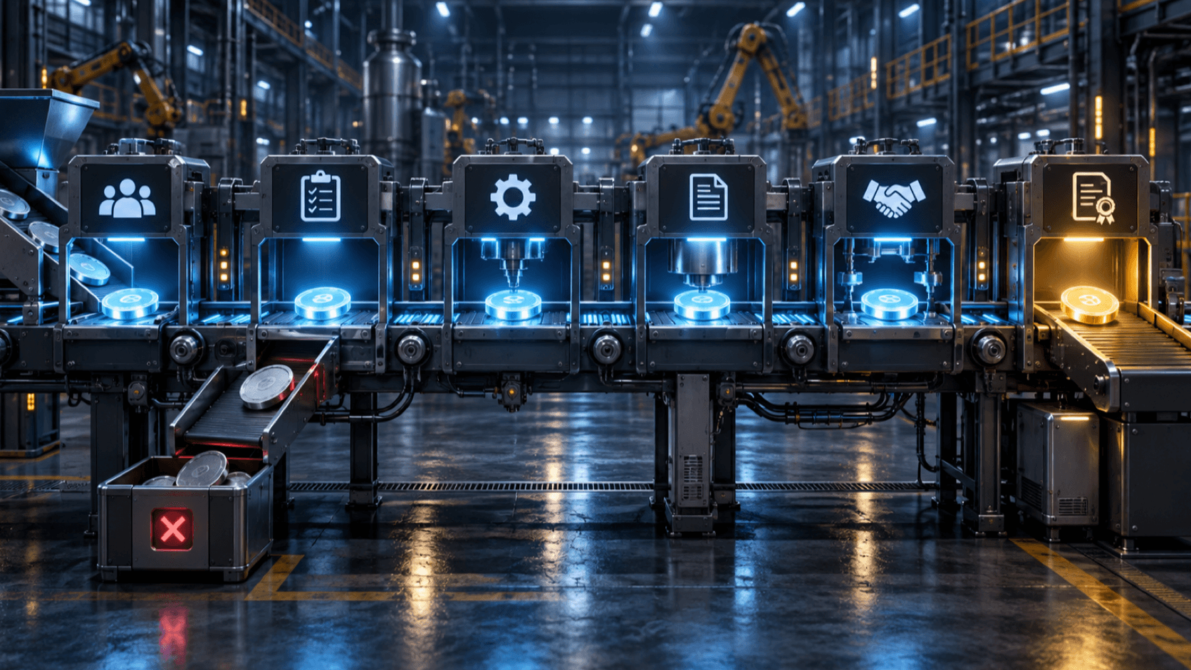 B2B-сделка проходит в CRM от нового обращения через квалификацию, подбор, коммерческое предложение и переговоры к договору или установленной причине отказа